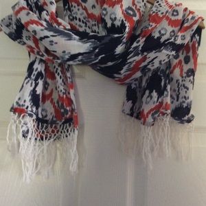Banana Republic Vibrant Red,White & Blue scarf
